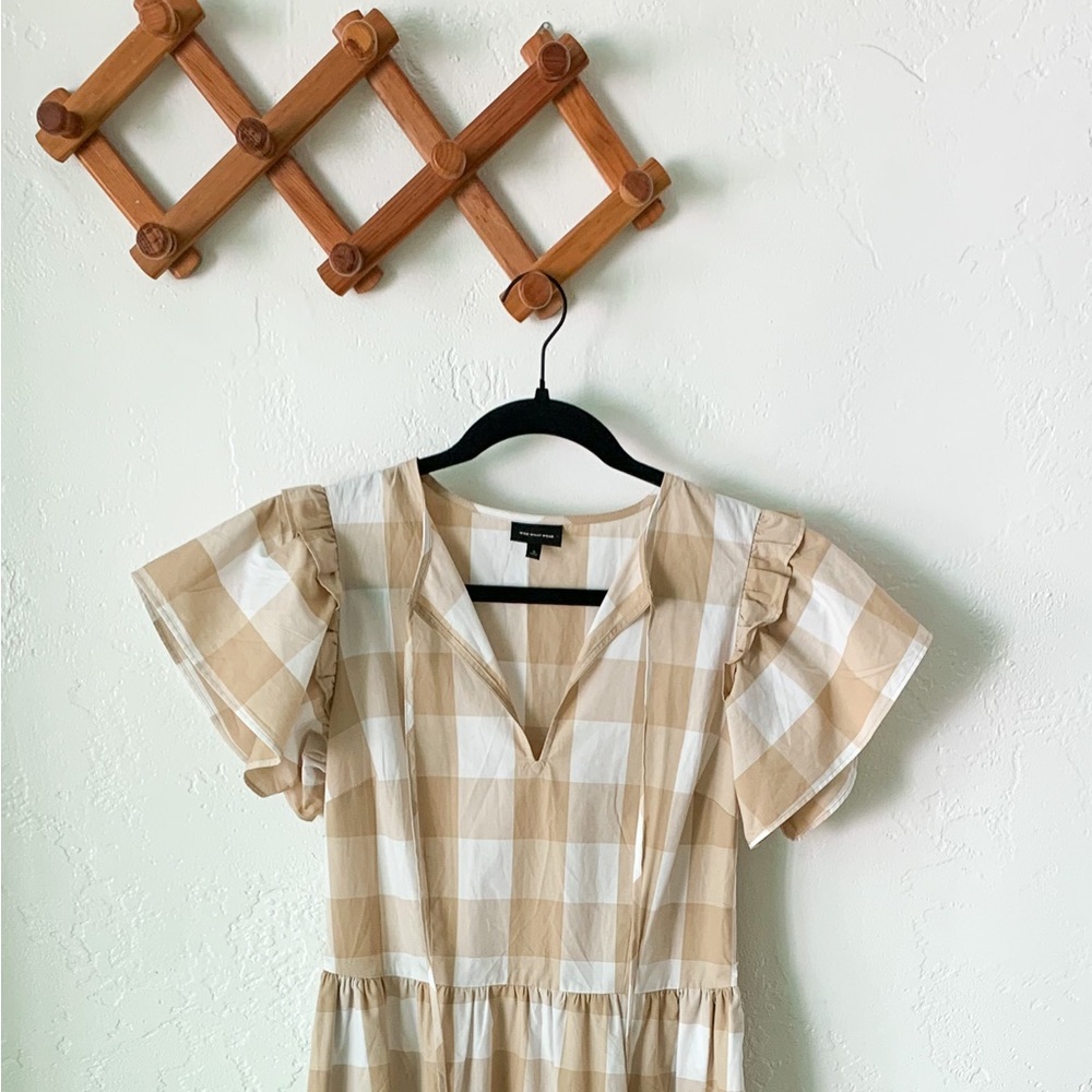 Who What Wear Gingham Midi Dress